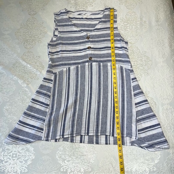 Beachlunchlounge Sleeveless Tunic Top Cotton Linen Blend Size Medium - Picture 6 of 6